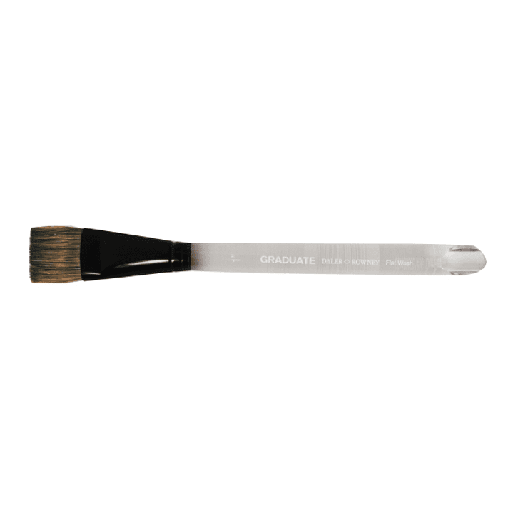 Daler Rowney Graduate Pincel Acuarela - Mezcla de Pelo de Pony y Sintetico - Mango Corto - Plano Lavis 1