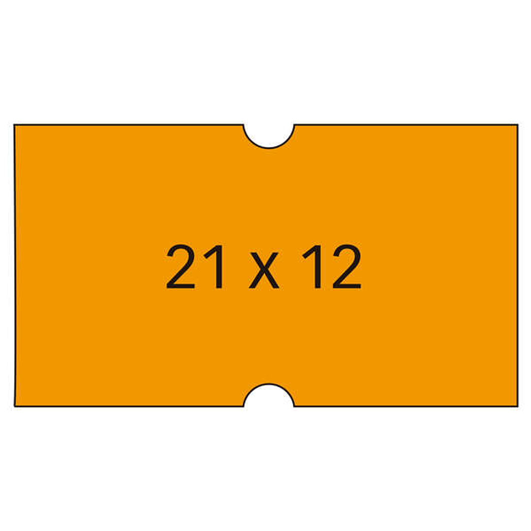 Apli Etiquetas Naranjas para Maquinas de Precios de 1 Linea - Tamaño 21x12mm - Pack de 6 Rollos - Adhesivo Permanente - Compatibles con Modelos 101418 1
