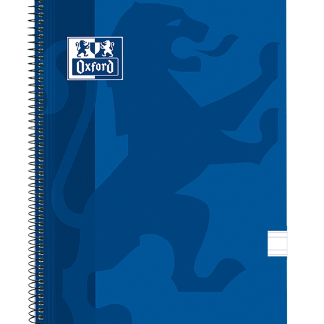 Oxford School Classic Cuaderno Espiral Tapa de Plastico Folio - Pauta 3.5 con Margen - 80 Hojas - Color Azul Marino 1