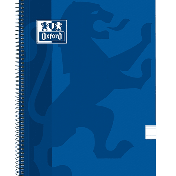 Oxford School Classic Cuaderno Espiral Tapa de Plastico Folio - Pauta 3.5 con Margen - 80 Hojas - Color Azul Marino 1