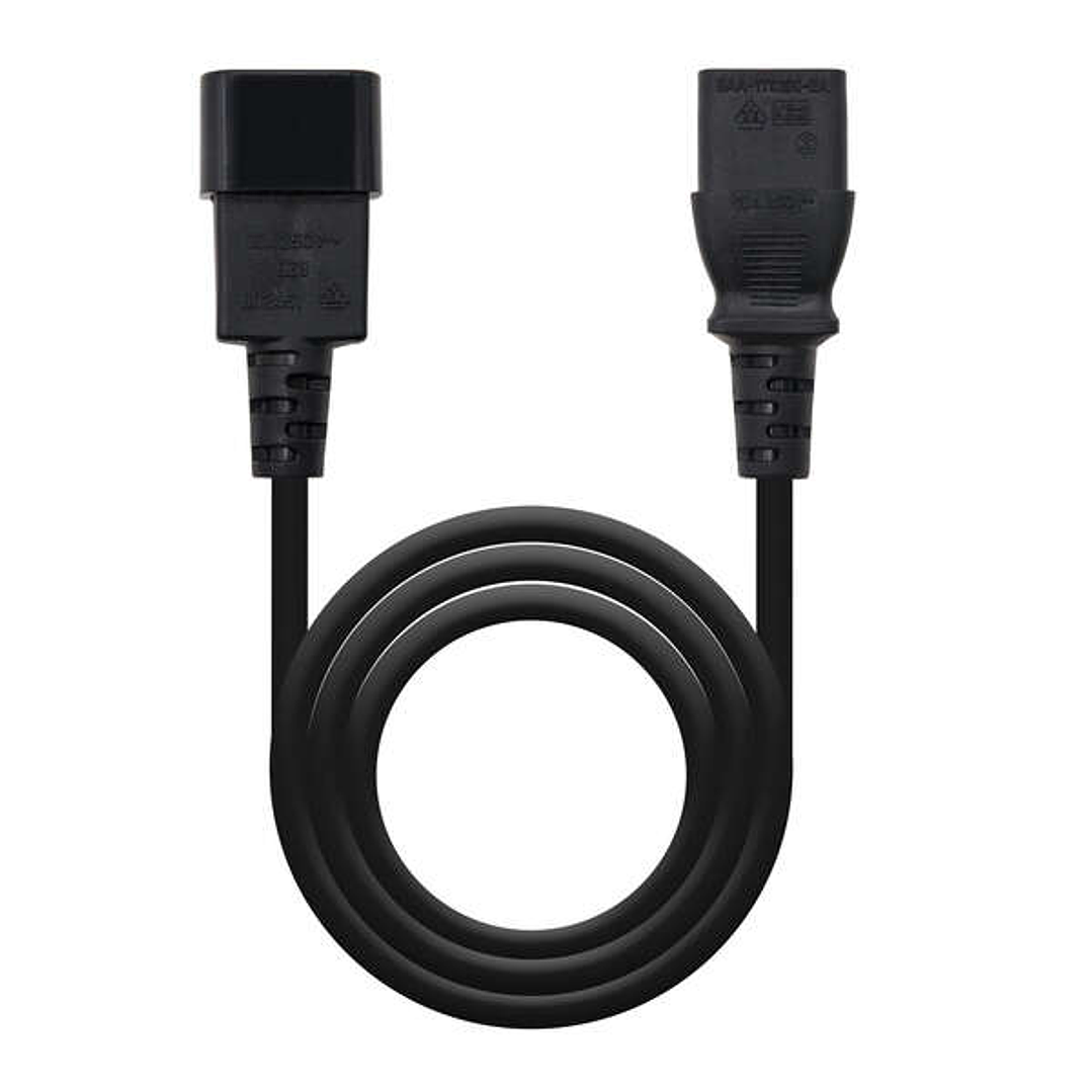 Nanocable Cable de Alimentacion CPU C13 Hembra a C14 Macho 1.50m - Color Negro 1