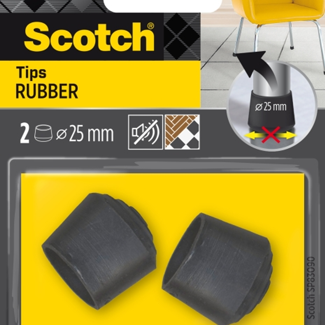 Scotch Pack de 2 Conteras de Goma - Diametro de 25mm - Color Negro 1
