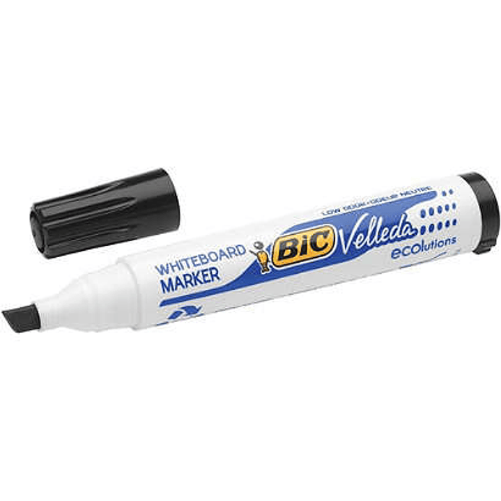 Bic Velleda 1751 ECOlutions Marcadores para Pizarra - Punta Biselada - Trazo entre 3mm y 5.5mm - Tinta con Base de Alcohol - Ecologico - Borrado Optim 1