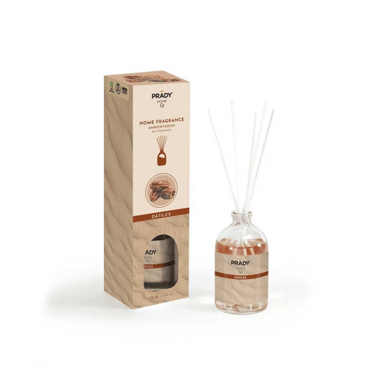 Prady Ambientador Mikado Datiles - Frasco de Cristal 100 ml y Varitas Difusoras 1