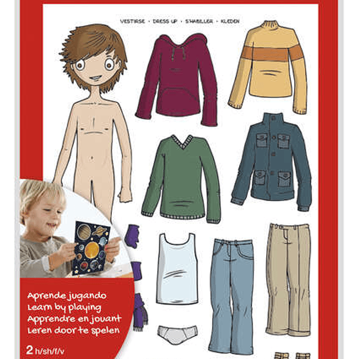 Apli Bolsa de Gomets Tematicos Vestirse Niño - 35 Gomets - Adhesivo Removible - Desarrollados con Educadores - Normas EN-71 y FSC - Adhesivo Base Agua 1