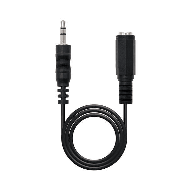 Nanocable Cable Audio Estereo Jack 3.5mm Macho a Jack 3.5mm Hembra 1.50m - Color Negro 1