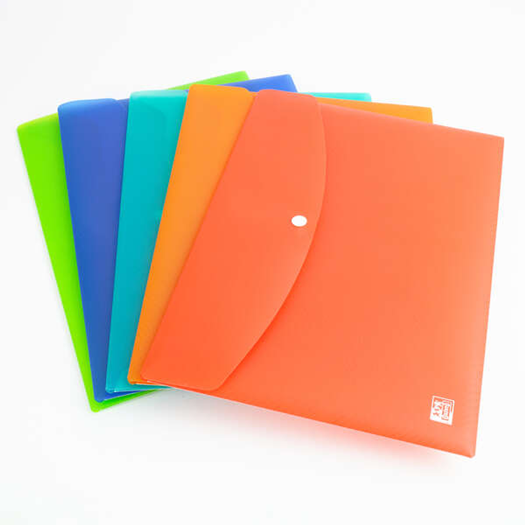 Oxford Urban A4 Sobre Portadocumentos de Plastico Rigido Translucido A4 - Capacidad hasta 40 Hojas - Cierre de Broche - Colores Surtidos 1