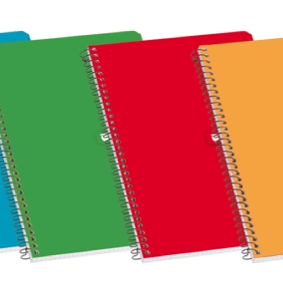 Enri Cuaderno Espiral Tapa Blanda Fº Liso 80 Hojas - Tamaño Fº - 80 Hojas - Espiral Resistente - Colores Surtidos 1