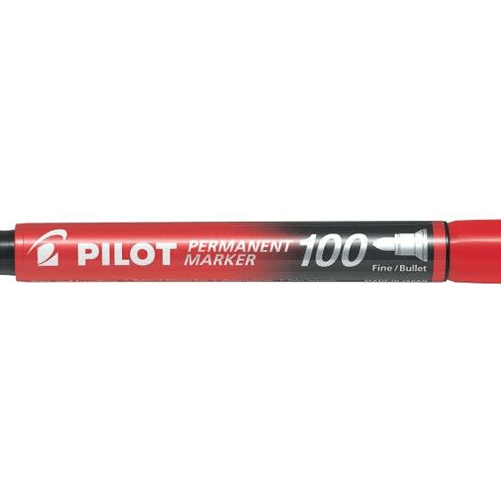 Pilot Rotulador Permanente 100 - Punta de Bala 4,5mm - Trazo 1mm - Color Rojo 1