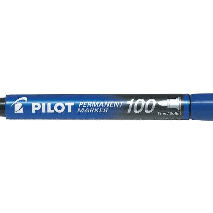 Pilot Rotulador Permanente 100 - Punta Fina de Bala 4,5mm - Trazo 1mm - Color Azul 1