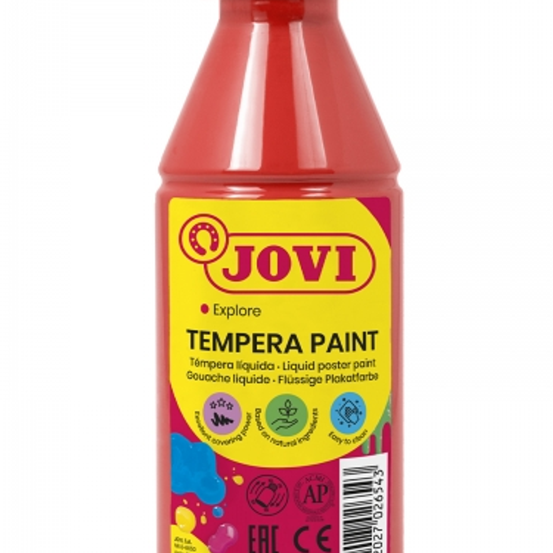Jovi Tempera Paint Tempera Liquida 250ml - Base Agua - Lista para Usar - Alto Poder Cubriente - Secado Rapido - Excelente Fluidez - Adherencia en Mult 1
