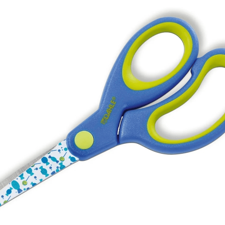 Dahle 54661 Kids Tijeras Infantiles 13cm - Puntas Redondeadas - Acero Inoxidable - Mangos Ergonomicos Recubiertos de Goma - Color Azul/Verde 1