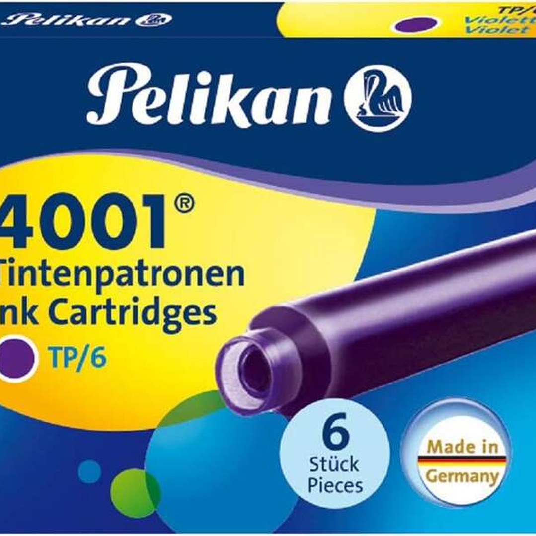 Pelikan Caja de 6 Cartuchos 4001 TP/6 - Compatible con Plumas Estilograficas Pelikan - Color Violeta 1