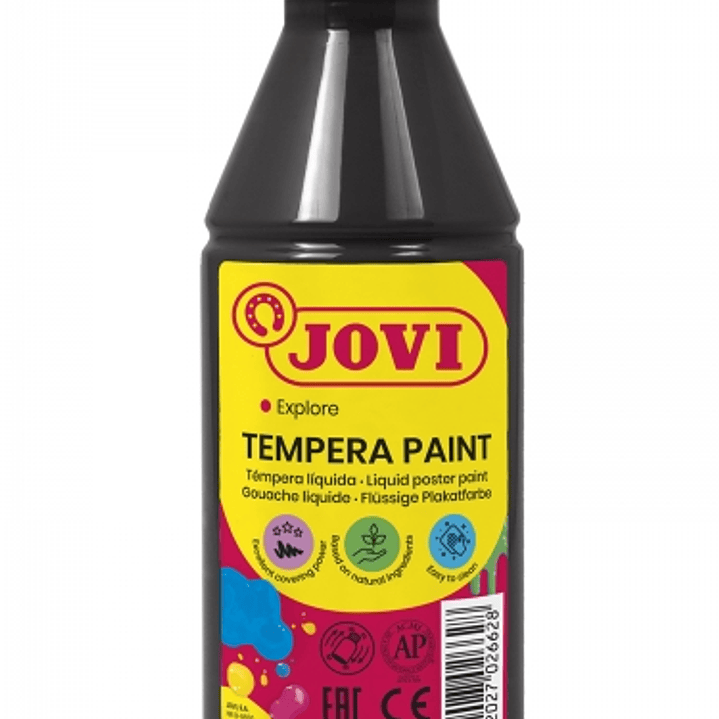 Jovi Tempera Paint Tempera Liquida 250ml - Base Agua - Lista para Usar - Alto Poder Cubriente - Secado Rapido - Excelente Fluidez - Adherencia en Mult 1