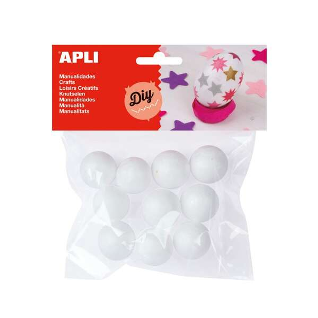 Apli Pack de 10 Bolas de Porexpan Ø 25 mm - Color Blanco 1