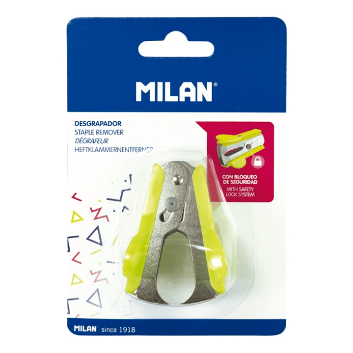 Milan Acid Quitagrapas - Recubrimiento Plastico - Cierre de Seguridad - Color Amarillo 1