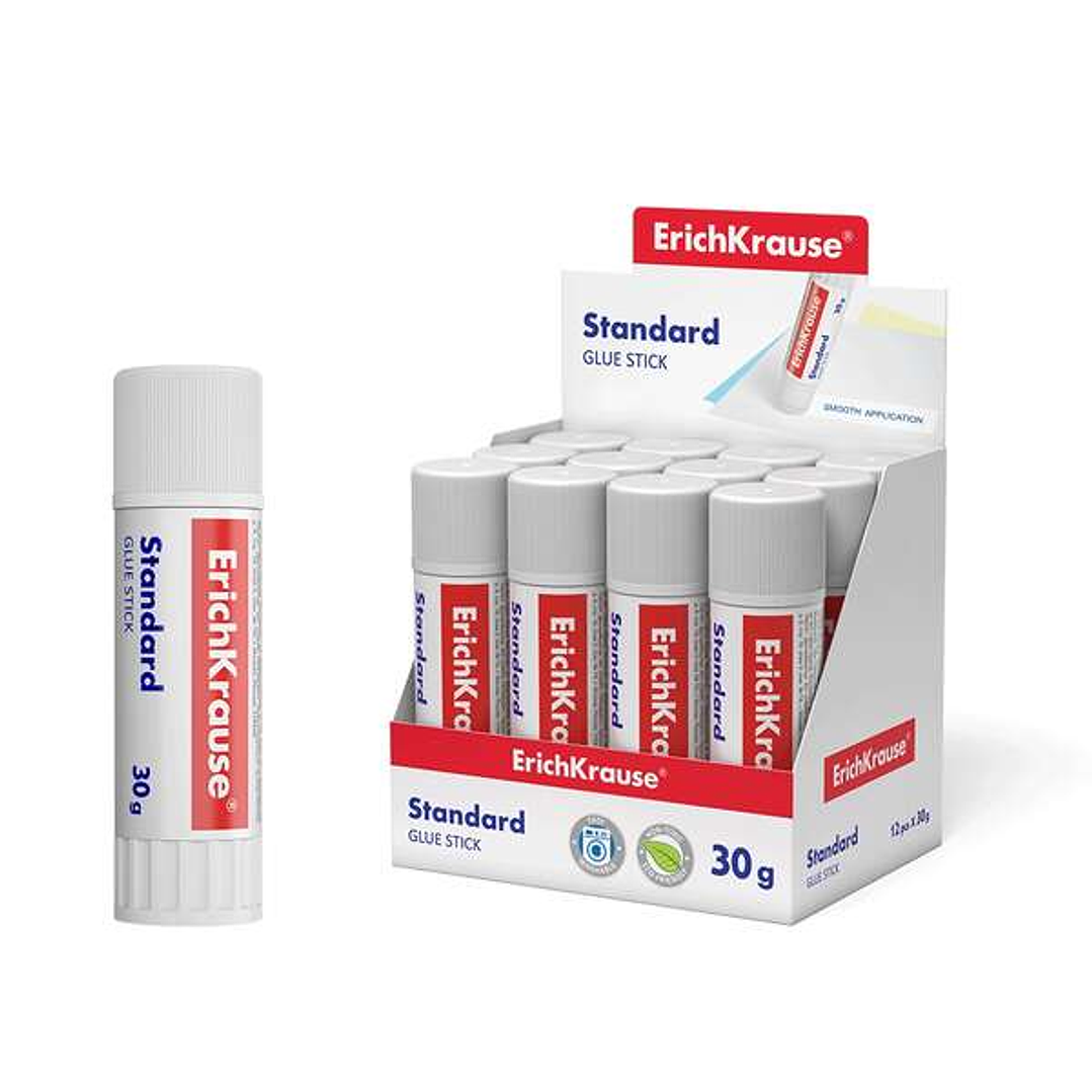 Erichkrause Standard Pegamento en Barra 30gr - Pegado Rapido y Confiable - Facil de Aclarar con Agua - Sin Disolventes - Apto para Papel, Carton y Fot 1