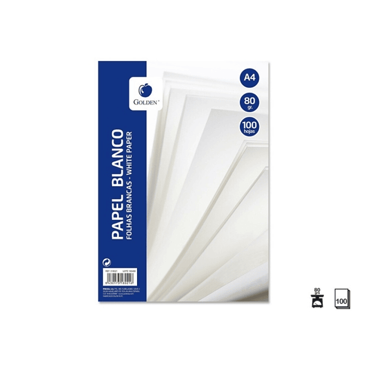 Golden Resmilleria de 100 Hojas 80gr Liso - Formato A4 1