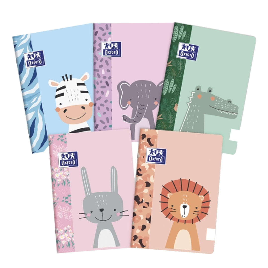 Oxford Kids Libreta Grapada A5+ Lisa Tapa Blanda Tacto Suave Touch - Ideal para Niños - Tamaño A5+ - Tapa Blanda con Tacto Suave - 48 Hojas - Surtido  1