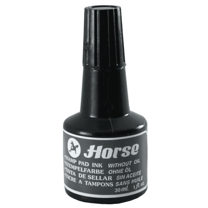 Horse Bote de Tinta para Tampon 30ml - Sin Aceite - Color Negro 1