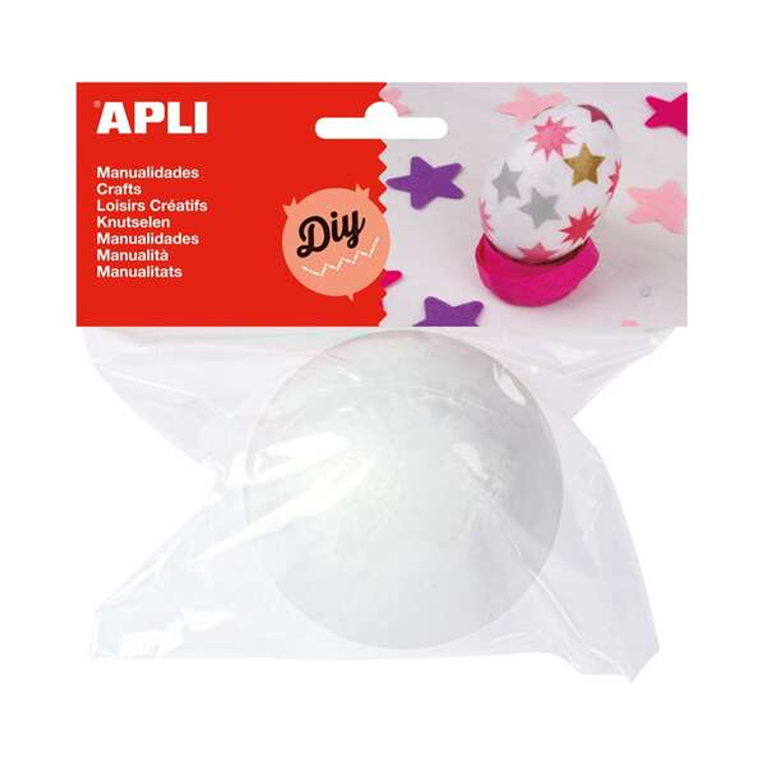 Apli Bola de Poliestireno Ø 80 mm - Facil de Cortar, Pintar o Forrar - Ideal para Manualidades - Color Blanco 1