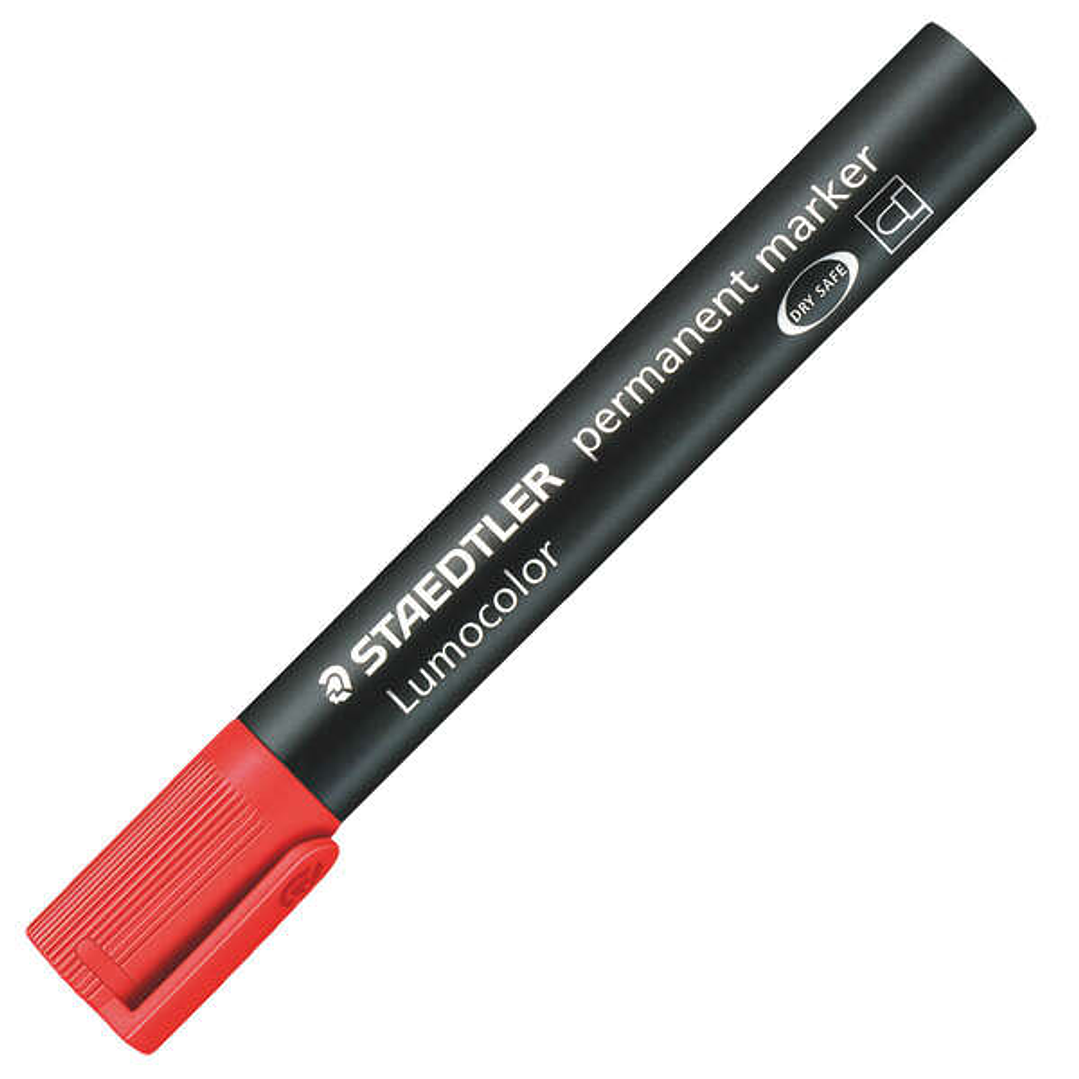 Staedtler Lumocolor 352 Rotulador Permanente - Punta Redonda - Trazo 2mm Aprox - Capuchon con Clip - Secado Rapido - Color Rojo 1
