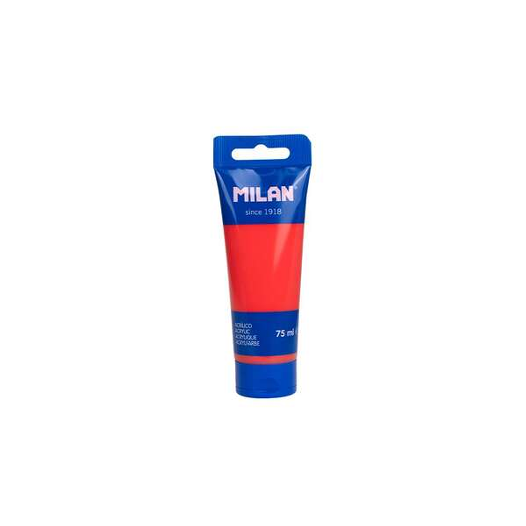 Milan Tubo de Pintura Acrilica 75ml - Pigmentos de Alta Calidad - Mezclable - Color Rojo Sandia 1