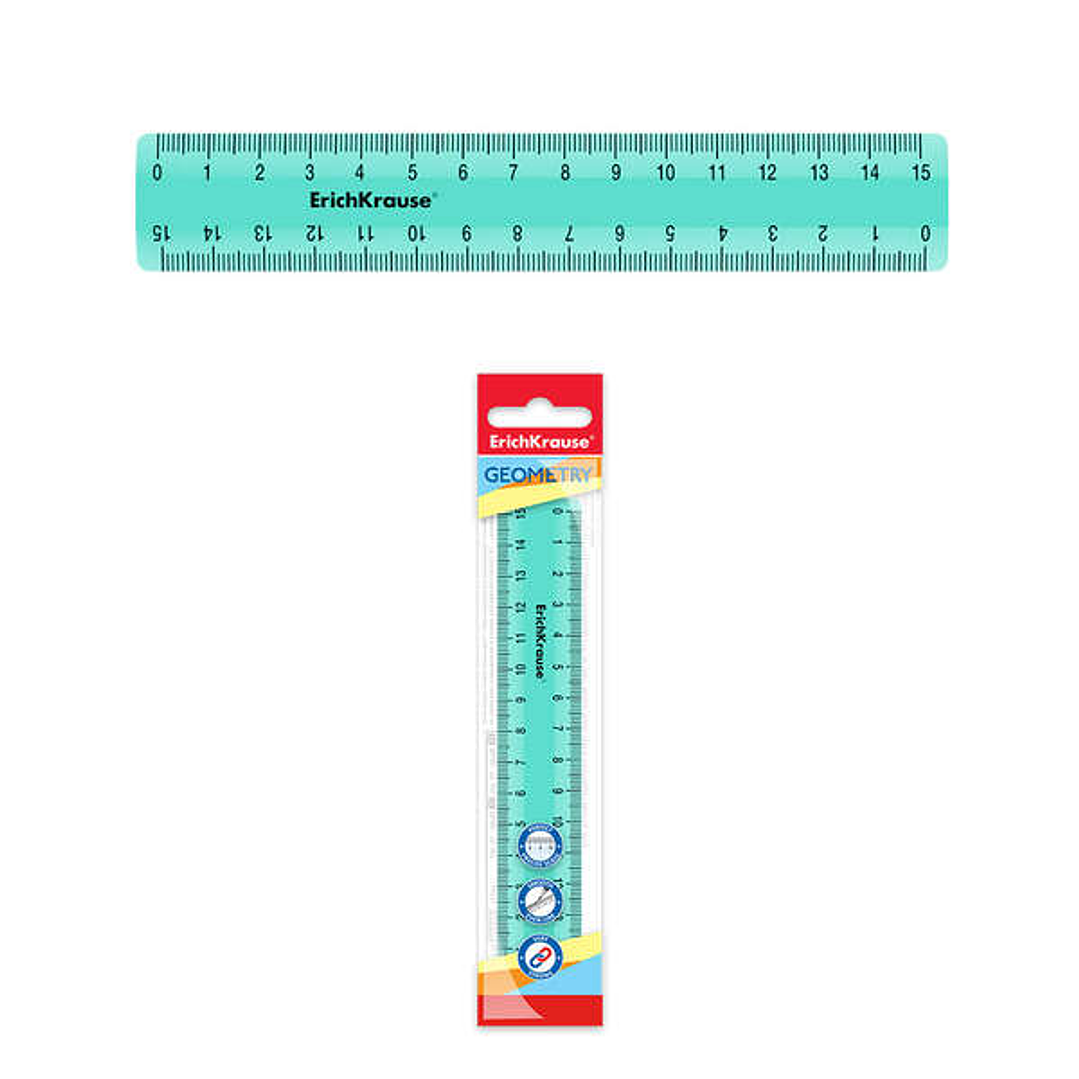 Erichkrause Regla Pastel Mint - 15cm - Menta - Bolsa de Polietileno 1