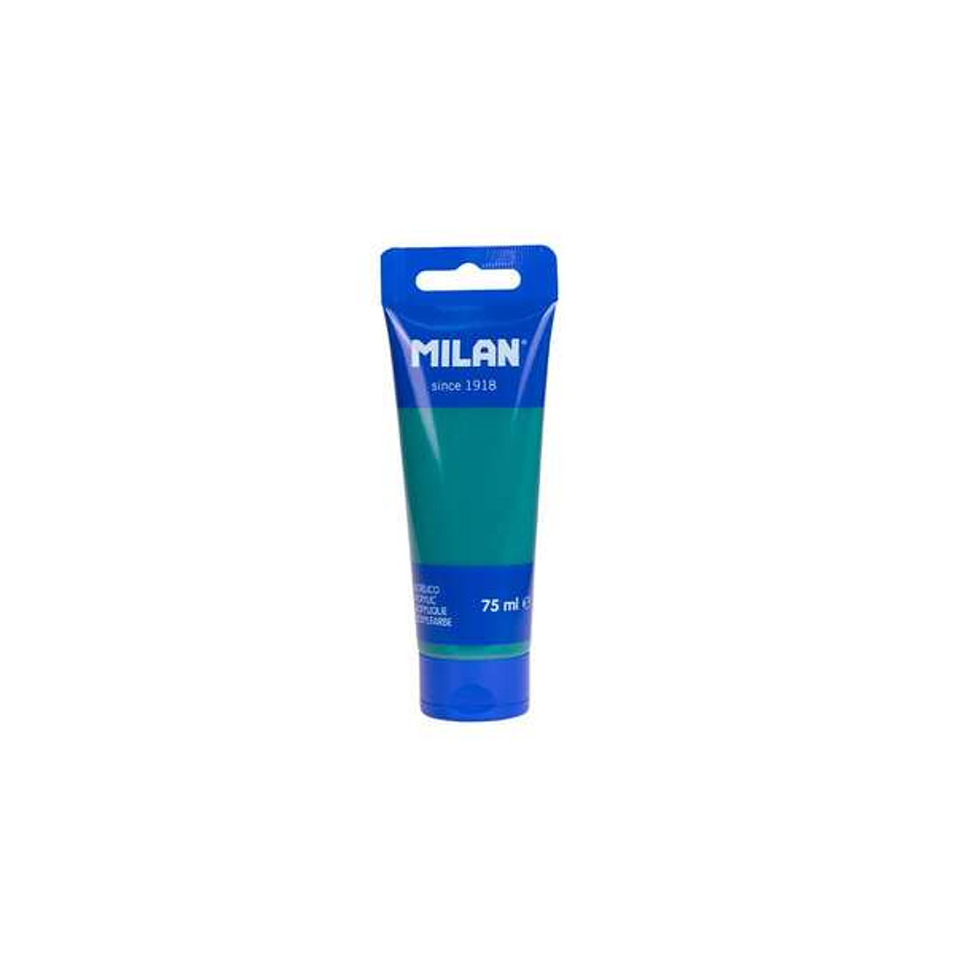 Milan Tubo de Pintura Acrilica 75ml - Pigmentos de Alta Calidad - Mezclable - Color Verde Oscuro 1