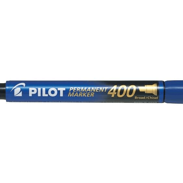 Pilot Rotulador Permanente 400 - Punta Biselada 4,5mm - Trazo 4mm - Color Azul 1