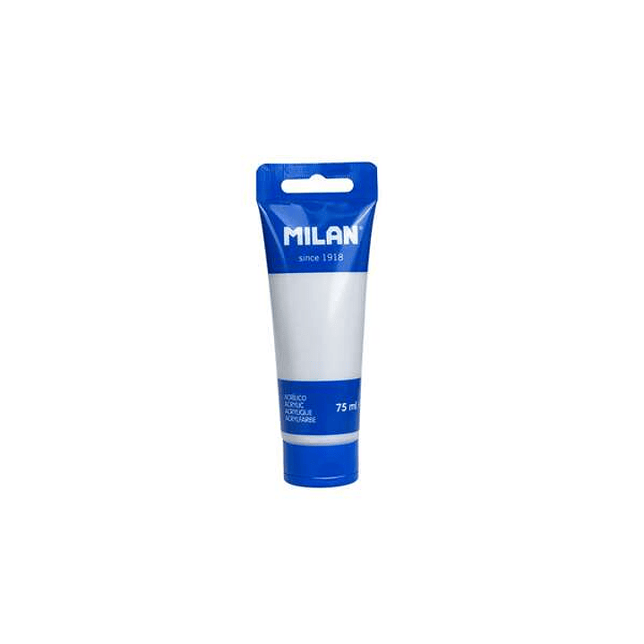 Milan Tubo de Pintura Acrilica 75ml - Pigmentos de Alta Calidad - Mezclable - Color Plata 1