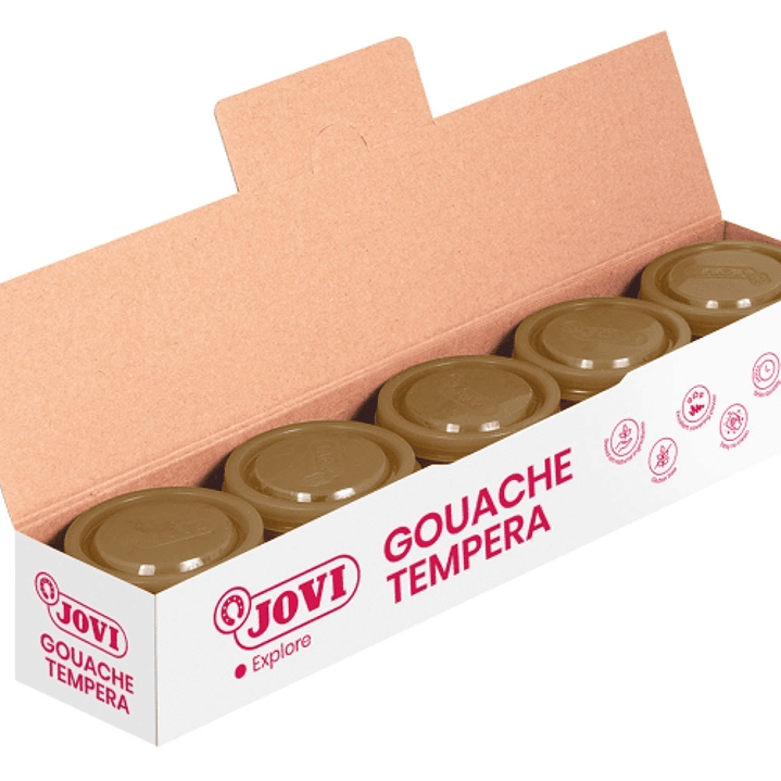 Jovi Bote de Tempera Escolar 35ml - Aplicacion en Multiples Superficies - Uso con Pincel, Rodillo o Espatula - Colores Mezclables - Color Oro 1