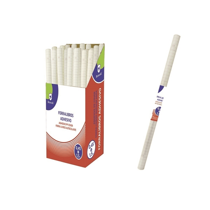 Bismark Rollo de Polipropileno 1.5x0.45m - Autoadhesivo - Cuadricula de Precision - Transparente 1