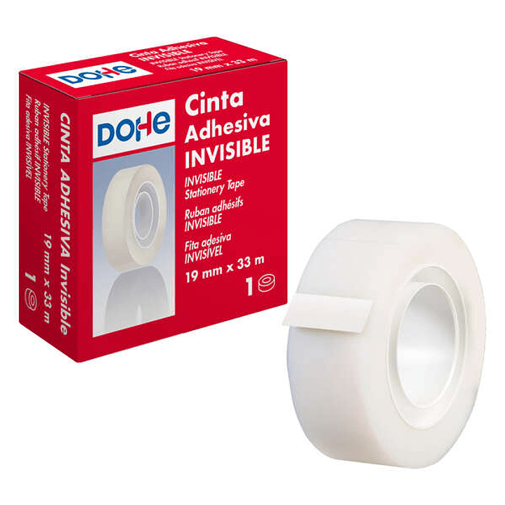 Dohe Cinta Adhesiva Invisible de Polipropileno 19mmx33m - Alta Resistencia y Potente Adhesivo - Aptas para todo Tipo de Aplicaciones 1