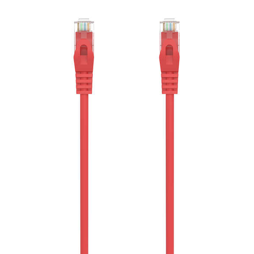 Aisens Cable de Red Latiguillo RJ45 LSZH Cat.6A 500 MHZ UTP AWG24 - 1m - Libre de Halogenos - 10 Gigabit/s - Color Rojo 1