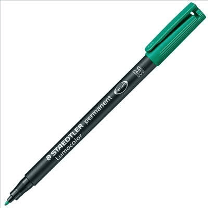 Staedtler Lumocolor 317 Rotulador Permanente - Punta Media Redonda - Trazo 1mm Aprox - Capuchon con Clip - Secado Rapido - Color Verde 1