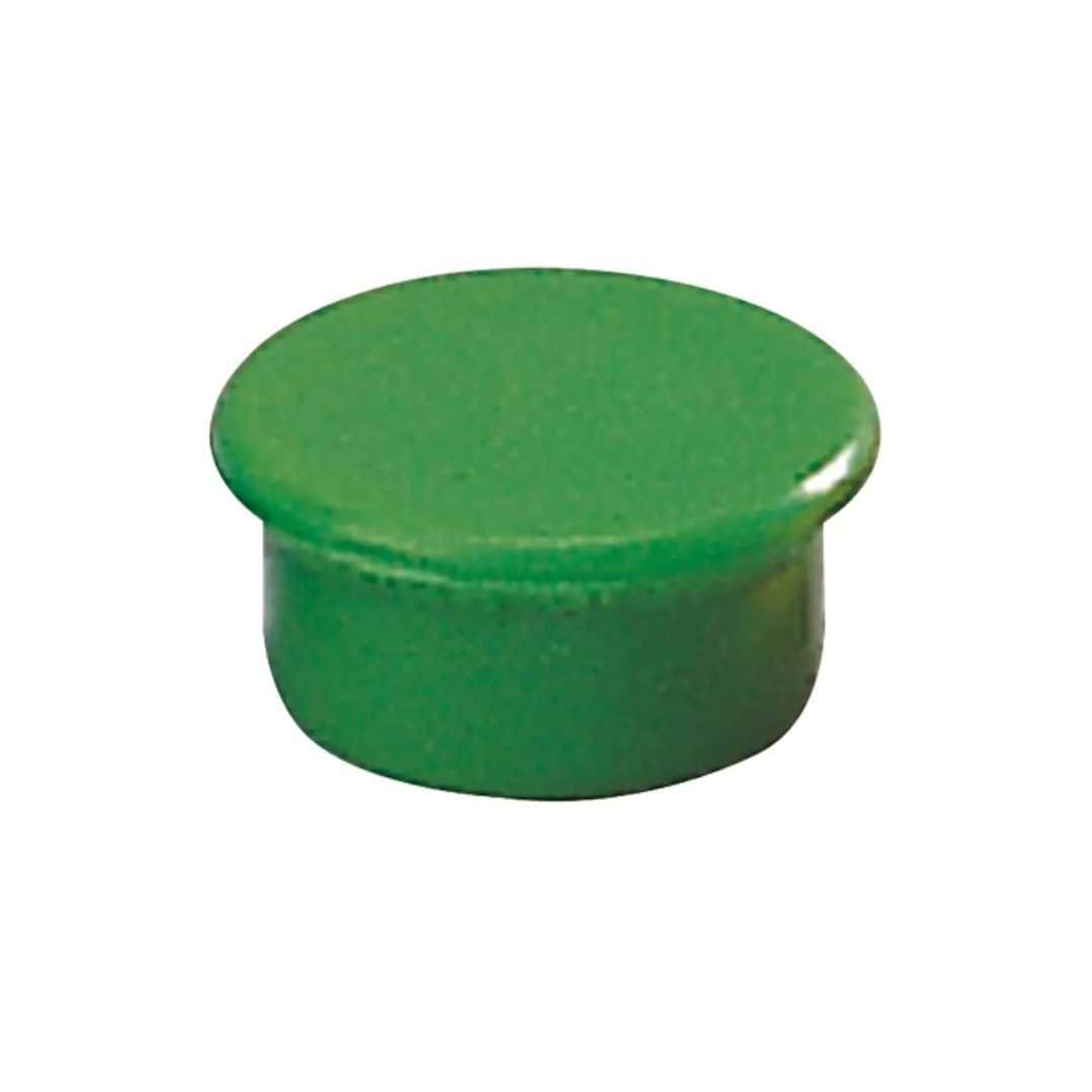 Dahle 95513 Pack de 10 Imanes para Pizarra Blanca - Diametro de 13mm - Color Verde 1