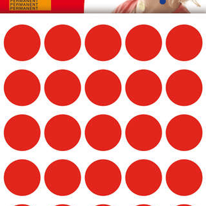 Apli Bolsa de 180 Gomets Redondos Ø 20mm - Adhesivo Permanente - Desarrollo de Habilidades y Creatividad - Ideal para Escuelas Infantiles - Color Rojo 1