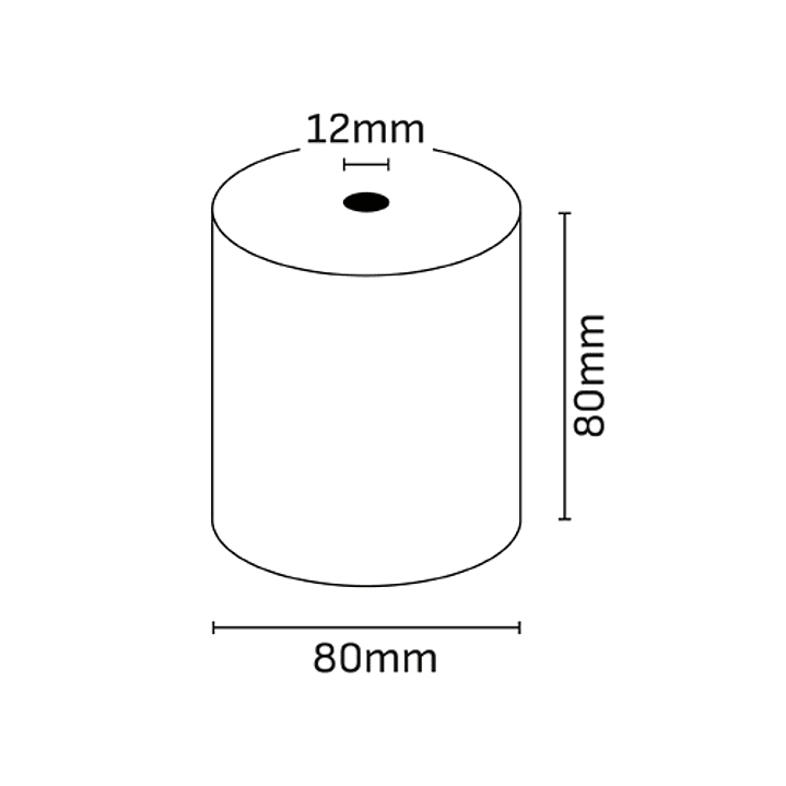 Oqonos Rollo de Papel Termico 80x80x12mm, Libre de BPA, FSC 1