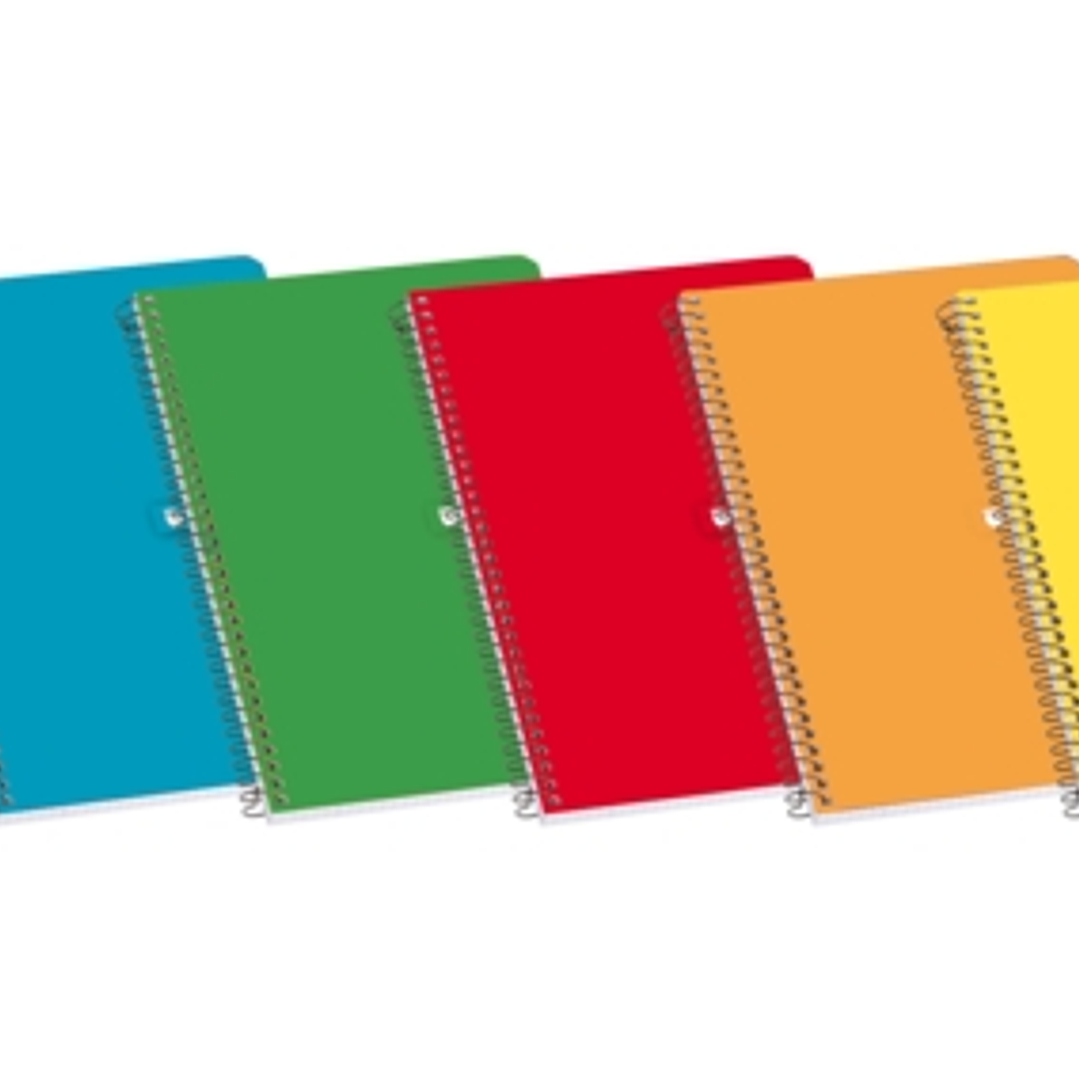 Enri Cuaderno Espiral Tapa Blanda 4º 3x3 - 80 Hojas - Margen - Colores Surtidos 1