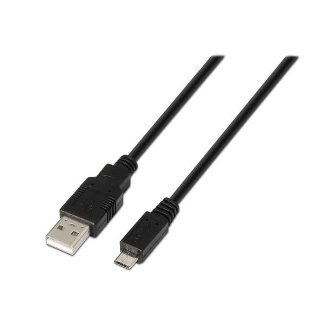 Aisens Cable USB 2.0 - Tipo A Macho a Micro B Macho - 1.8m - Color Negro 1