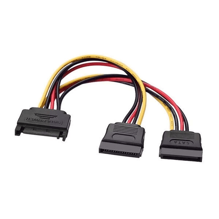 Aisens Cable SATA Alimentacion - SATA/M-2xSATA/H - 20cm - Color Negro 1