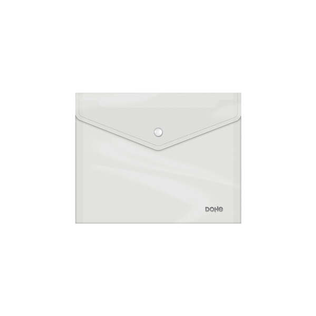 Dohe Sobre Portadocumentos A5 - Cierre de Broche - Polipropileno Cristal Transparente 150 Micras - Transparente 1