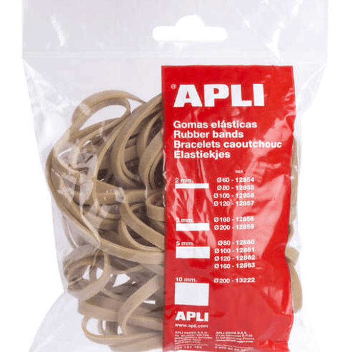 Apli Gomas Elasticas de Caucho Natural - Ø 160 x 5mm - Gran Elasticidad y Resistencia - Contenido 100 G 1