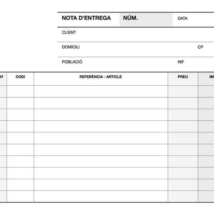Apli A-79 CAT Talonario Entrega 1/8 Apaisado Duplicado Catalan - Papel Autocopiativo - Color Blanco 1