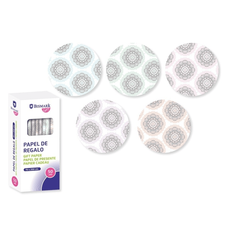 Bismark Mandalas Rollo de Papel Regalo - Medidas 70cmx200cm - 5 Diseños Diferentes 1