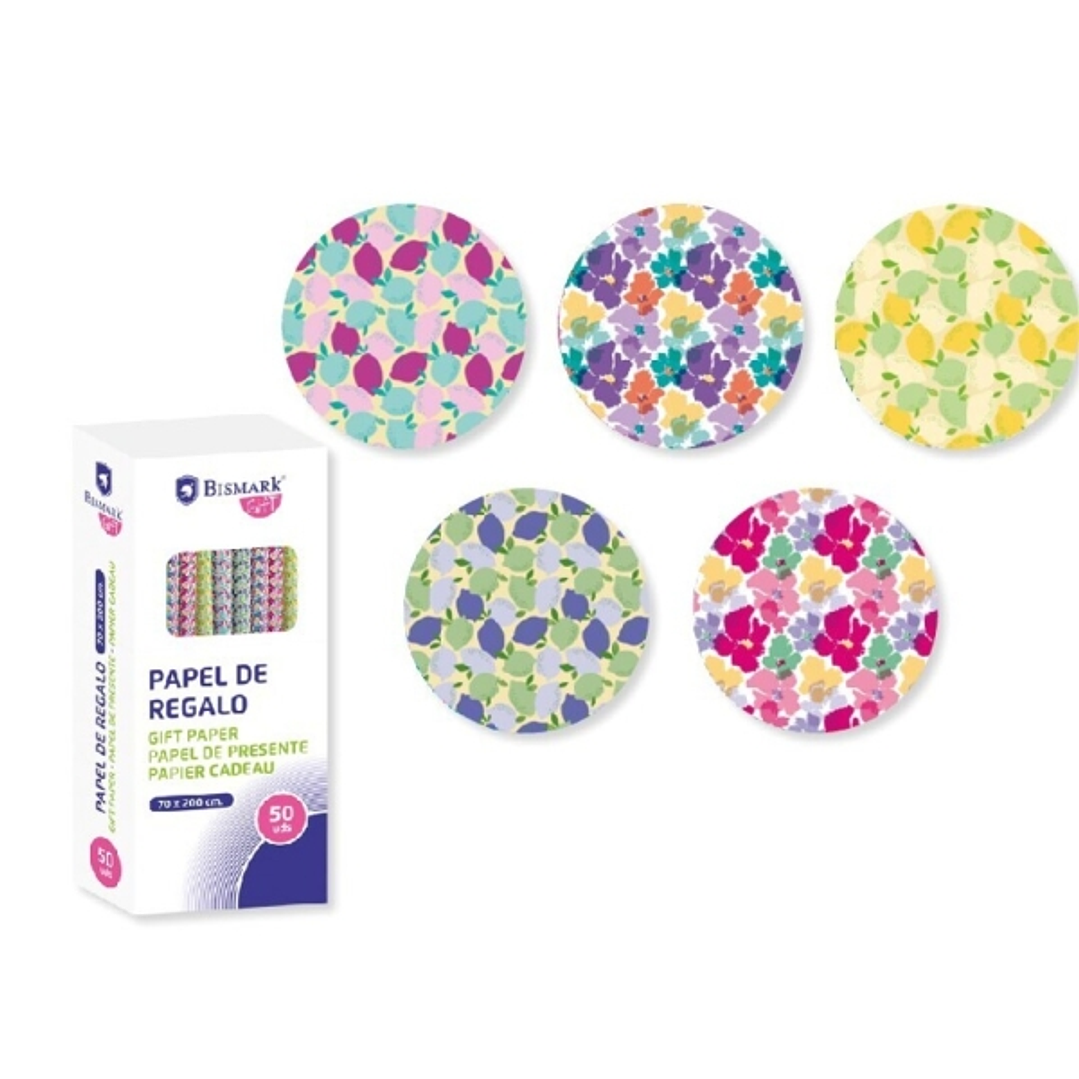 Bismark Tropical Rollo de Papel Regalo - Medidas 70cmx200cm - 5 Diseños Diferentes 1