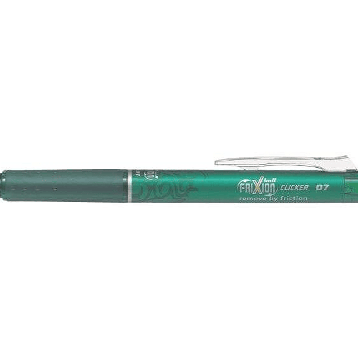 Pilot Frixion Clicker Boligrafo de Gel Borrable Retractil - Punta de Bola 0.7mm - Trazo 0.4mm - Grip Ergonomico - Color Verde 1