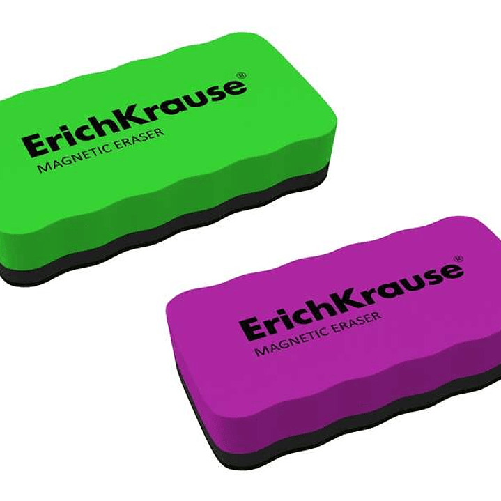 Erichkrause Borrador de Pizarra Blanca Magnetico - Limpieza en Seco - Imanes Incorporados - sin Rastros - Color Variado 1