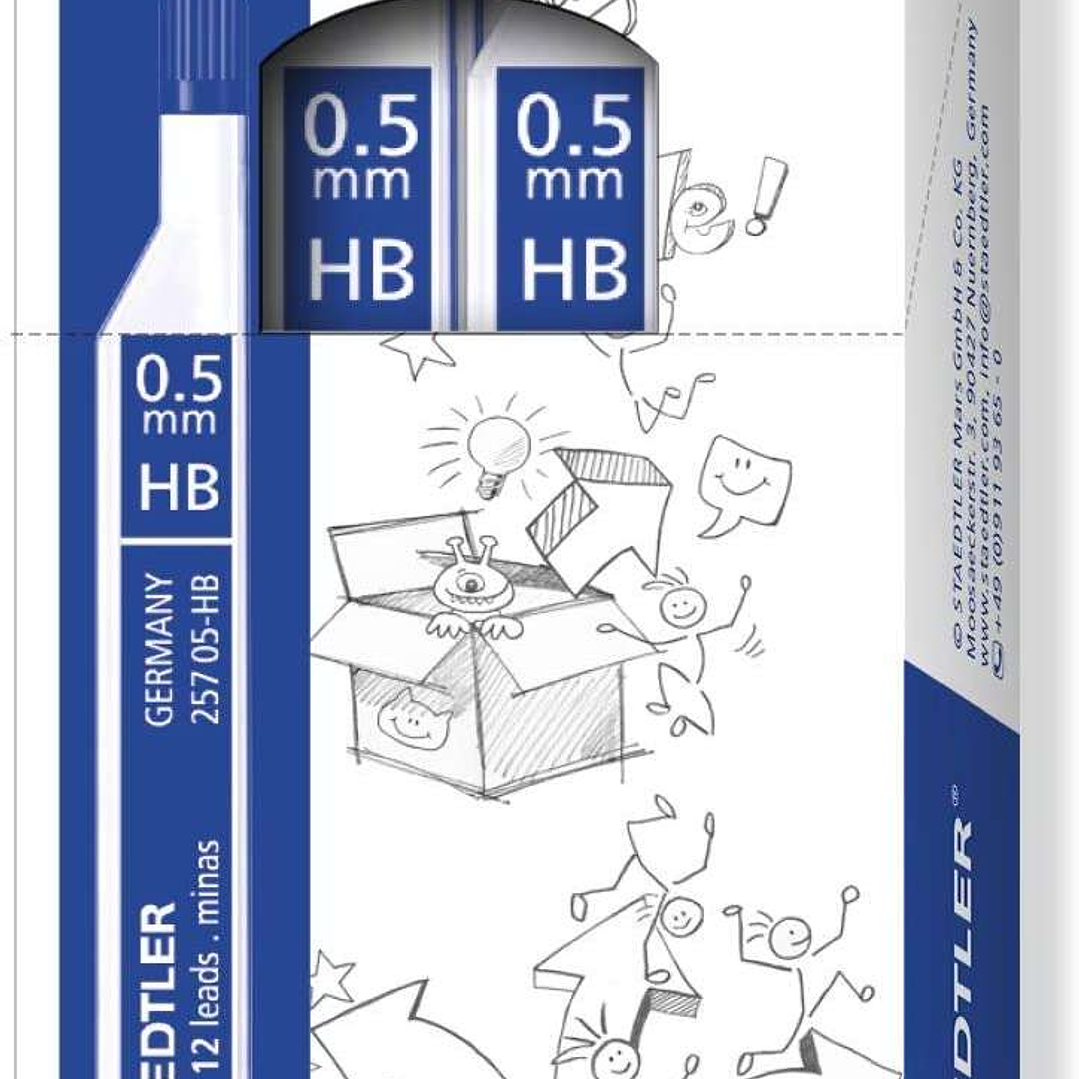 Staedtler Polo 257 Tubo con Minas de Grafito - Graduacion HB - Trazo 0.5mm 1